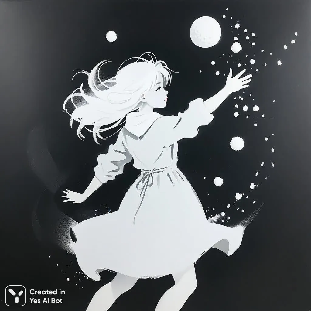 A light-toned child's figure throws a snowball from largely empty gray space.